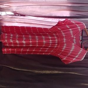 Tie dye pink and white dress